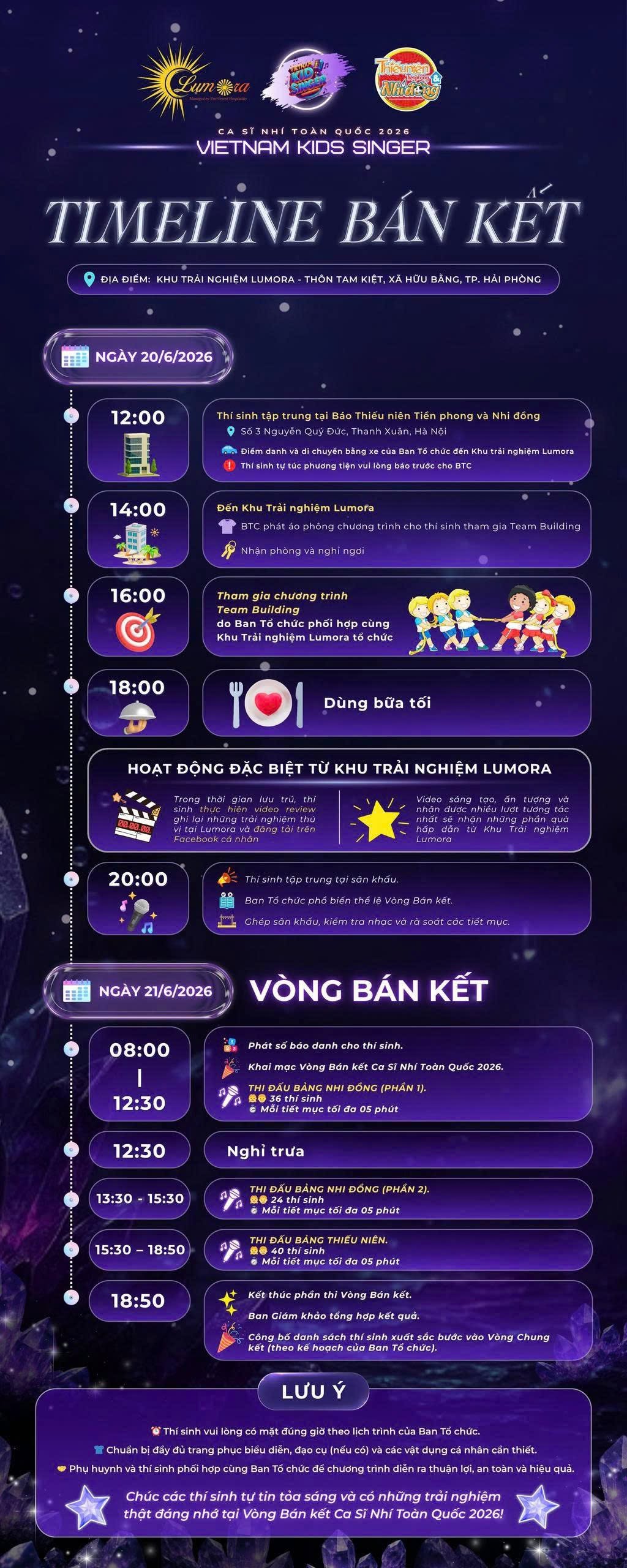 Timeline chi tiết Vòng Bán kết tại Lumora